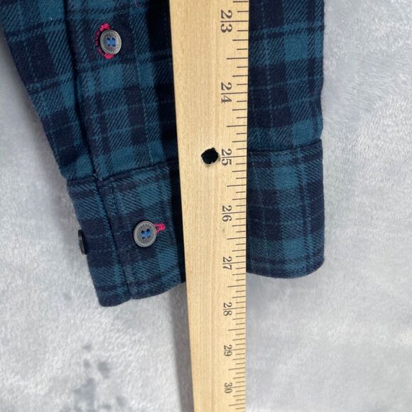 French Connection Flannel Shirt Mens XL Blue Plaid 100% Cotton Button Down - Picture 10 of 14